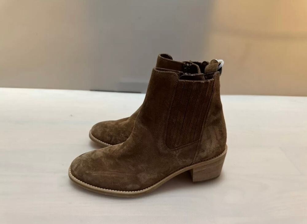 Paul Green Nicole Bootie Antelope Soft Suede Size 7 US Boots Retail $520